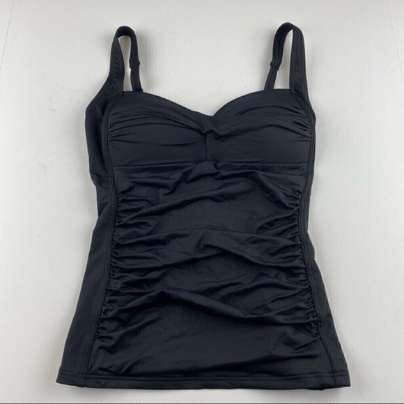 Sea Level Essentials Twist Front Multifit Singlet Swimsuit Top Black Size 6 NWT - Picture 2 of 7